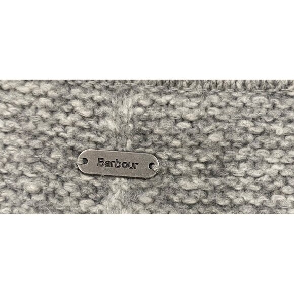 Barbour Womens Malvern patch pocket Crew Sweater Size 8 light Gray textured - Picture 9 of 12